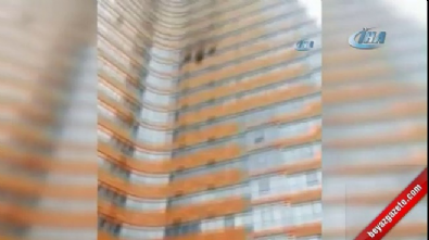 Ataşehir'de 52 katlı gökdelende yangın paniği  Videosu