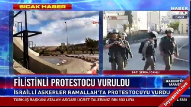 ramallah - İsrail askerleri canlı yayında Filistinli göstericileri vurdu!  Videosu