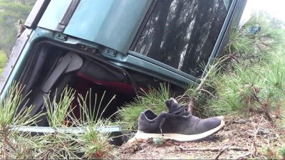  Hurdaya dönen araçtan sağ çıktılar 