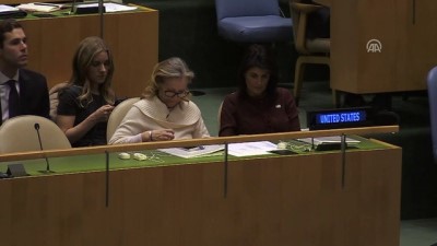 israil - BMGK Kudüs özel oturumu - Nikki Haley'in oturumu terk etmesi - NEW YORK Videosu