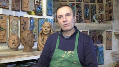 yuksek isi - Çanak ustası yaptığı heykellerle dikkati çekiyor - NEVŞEHİR  Videosu