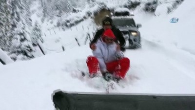  Giresun'da halatlı kayak keyfi 