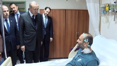 elektrik diregi -  Cumhurbaşkanı Erdoğan ve Başbakan Yıldırım, elektrik akımına kapılarak ağır yaralanan Harun Polat'ı hastanede ziyaret etti Videosu