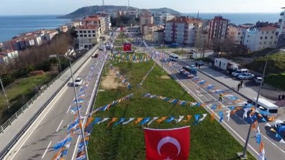  Sinop'ta Cumhurbaşkanı Erdoğan heyecanı havadan görüntülendi 