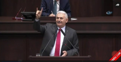 ak parti grup toplantisi - Başbakan Yıldırım'dan, bozkurt işareti  Videosu