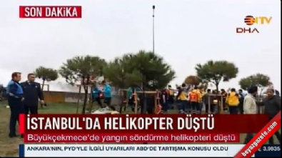 İstanbul'da helikopter düştü 