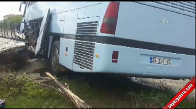 ak parti kongresi - AK Partilileri taşıyan otobüs kaza yaptı: 26 yaralı  Videosu