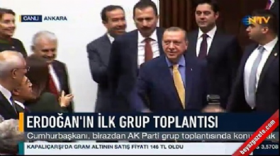 Cumhurbaşkanı Erdoğan, AK Parti grubuna böyle girdi 