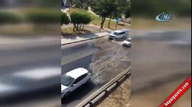 İzmir'de su borusu patladı, yollar göle döndü 