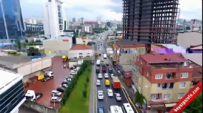 saganak yagis - İstanbul'da yaşanan trafik havadan görüntülendi  Videosu