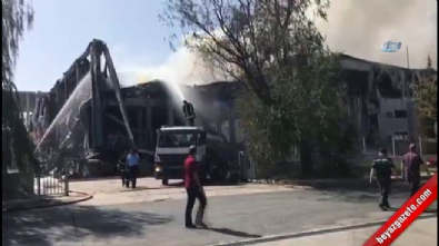 yangin yeri - Tekirdağ Çerkezköy'de boya fabrikasında büyük yangın!  Videosu