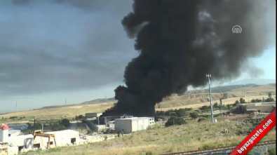 yangin yeri - Denizli OSB'de fabrika yangını!  Videosu