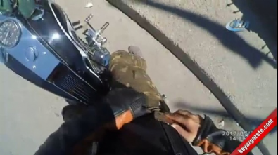 Nişanlı çiftin motosiklet kazası kask kamerasında  Videosu