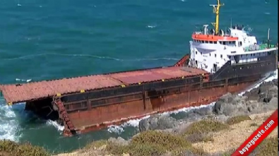 gemi kazasi - Sarıyer'de yük gemisi ortadan ikiye ayrıldı  Videosu