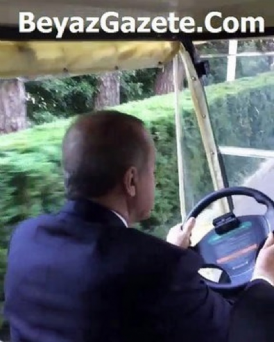 Cumhurbaşkanı Erdoğan golf arabası kullandı! 
