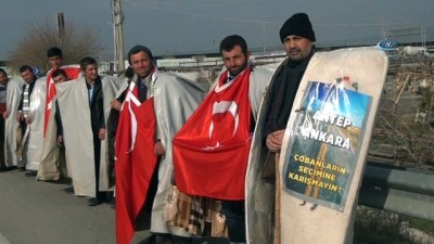  Hak aramak için Ankara'ya yürüyüş başlattı 