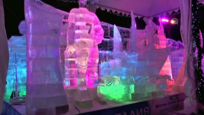 Moskova'da buzdan heykeller festivali 