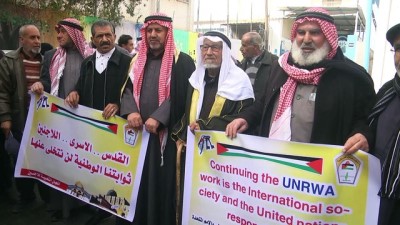 Gazzeliler 'ABD'nin yardımları askıya almasını' protesto etti - GAZZE 