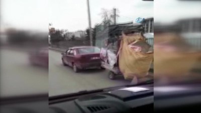  Ankara trafiğinde tehlikeli yolculuk kamerada