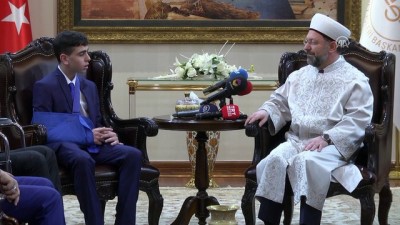 cennet - Diyanet İşleri Başkanı Erbaş, direnişin sembolü Cuneydi'yi kabul etti - ANKARA Videosu