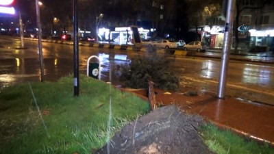 mahya -  Şiddetli fırtına ağaçları kökünden söktü, dev saksıları devirdi, kazalara neden oldu  Videosu