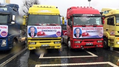 kamyon soforu -  Kamyon şoförlerinden Mehmetçiğe destek konvoyu  Videosu