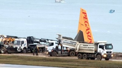  Trabzon’da pistten çıkan uçak hurdaya ayrılacak 