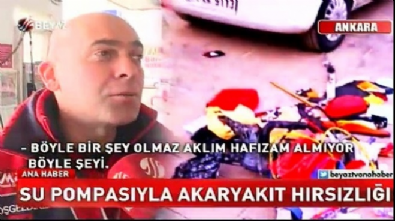 beyaz haber - Su pompasıyla akaryakıt hırsızlığı Videosu