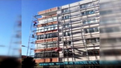 guvenlik onlemi -  Bursa'da örümcek işçi canını hiçe sayarak iskele demirlerinde 2 kat indi  Videosu