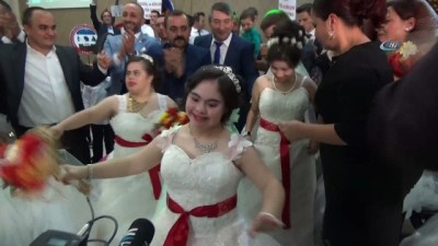 engelli genc -  8 geline damatsız düğün...Engelli genç kızların gelinlik hayali gerçek oldu  Videosu