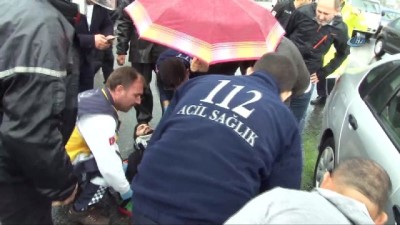 kirkoy -  3 aracın karıştığı kazada motosiklet sürücüsünün parmağı koptu  Videosu