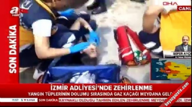 gaz zehirlenmesi - İzmir Adliyesi'nde gaz zehirlenmesi... Olay yerinden ilk görüntüler  Videosu