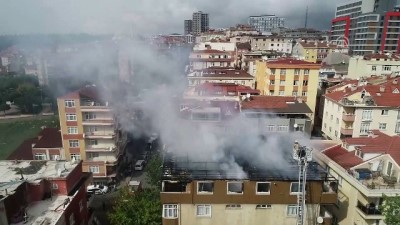 cati kati - Halkalı'da çatı yangını - Drone Görüntüleri - İSTANBUL  Videosu