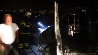 Hatay'da seyir halindeki araç yandı - HATAY 