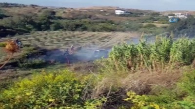 direksiyon -  Minibüs alev aldı, panikleyen sürücü tarlaya daldı  Videosu