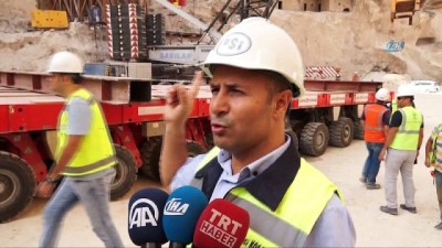 tekeli -  Hasankeyf’te tarihi kale kapısı bölünerek taşındı Videosu