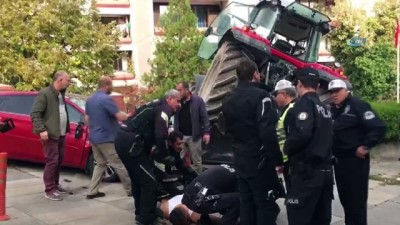  Traktör ile İsrail Büyükelçiliği'ne saldırmak isterken durduruldu 