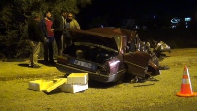  Ula'da otomobil beton bariyerlere çarptı: 1 ölü 