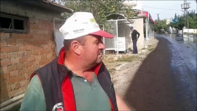 kaygan zemin -  Sürücüsünün direksiyon hakimiyetini kaybettiği asfalt tankeri ahıra girdi  Videosu