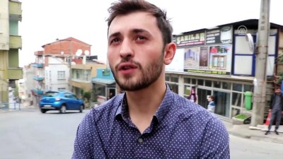 Trabzon'da freni arızalanan vinç devrildi 
