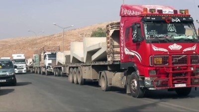 hanli -  İdlib'e beton blok sevkiyatı devam ediyor Videosu