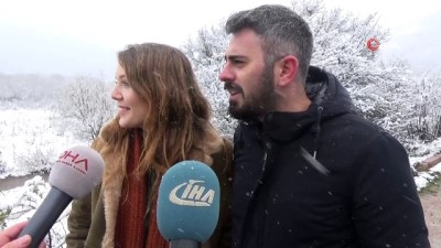 sonbahar -  Abant Tabiat Parkı kar yağışıyla beyaza büründü  Videosu