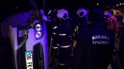 korkuluk - Devrilen araçta sıkışan sürücü kurtarıldı - ANKARA  Videosu