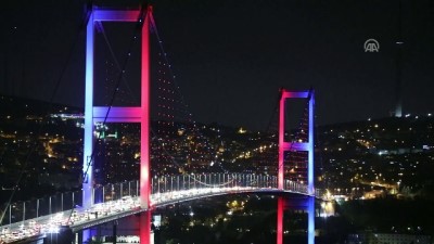 Köprü 4 büyük devletin renklerine büründü - İSTANBUL 