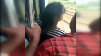 genc kiz -  - Trenden Sarkan Kız, Parçalanmaktan Son Anda Kurtuldu  Videosu