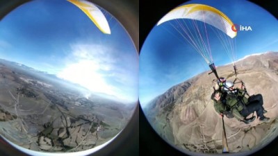  Erzincan Valisi paraşütle tandem uçuşu yaptı 