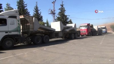 hanli -  İdlib'e beton blok sevkiyatı  Videosu