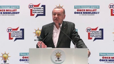 Cumhurbaşkanı Erdoğan: 'Bu vatan topraklarını ihanet içerisinde olanlara teslim etmeyeceğiz' - ANKARA 