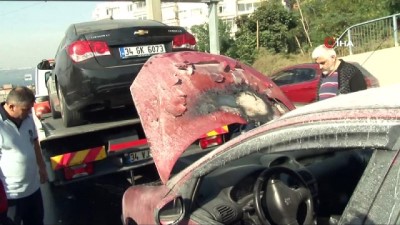  Trafikte alev alan araç E-5 trafiğini kitledi 