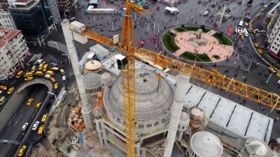 mahya -  Betonarme yapısı biten Taksim Camii havadan görüntülendi  Videosu